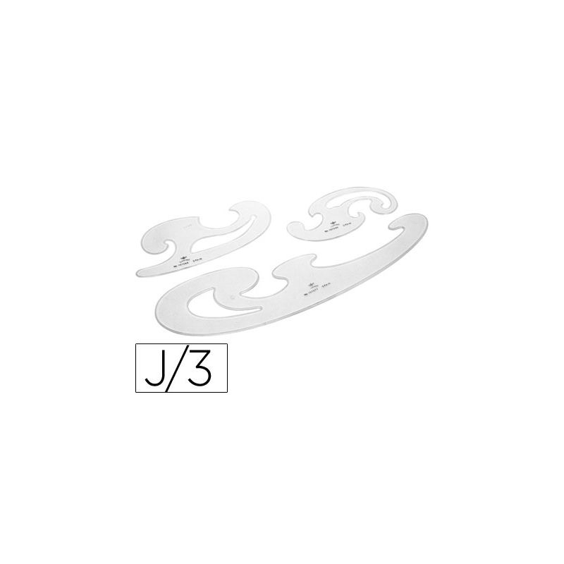 Plantilla domingo ferrer curvas cristal juego de 3 unidades