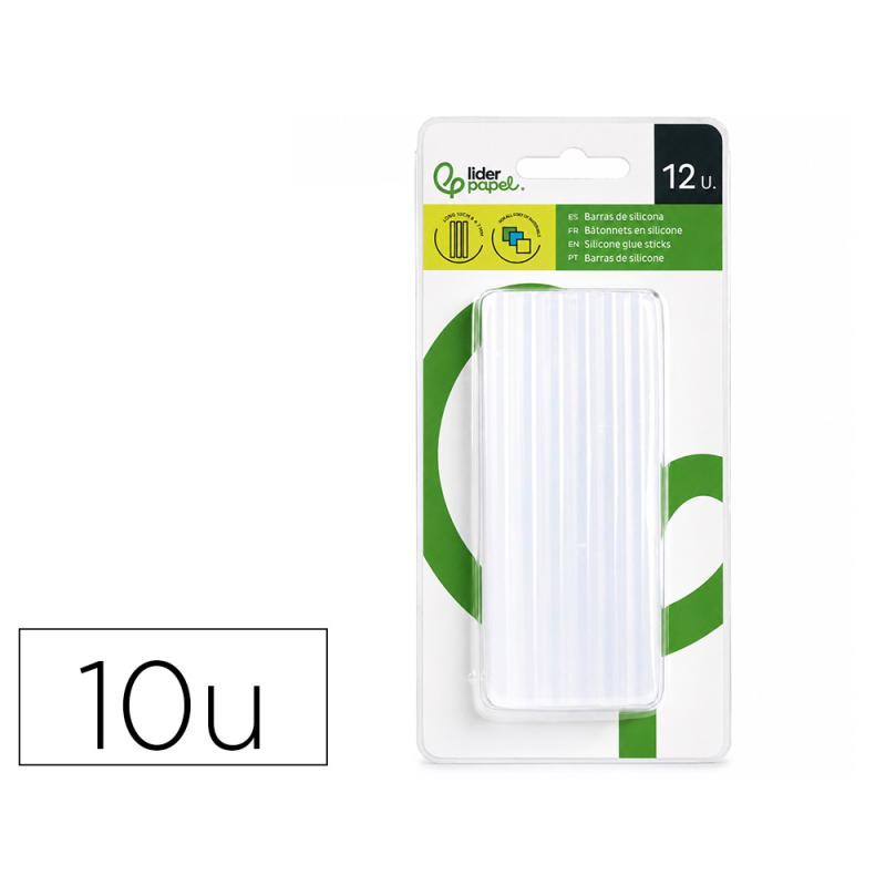 Barra termofusible liderpapel de 7 mm de diametro x 100 mm de alto blister de 12 unidades
