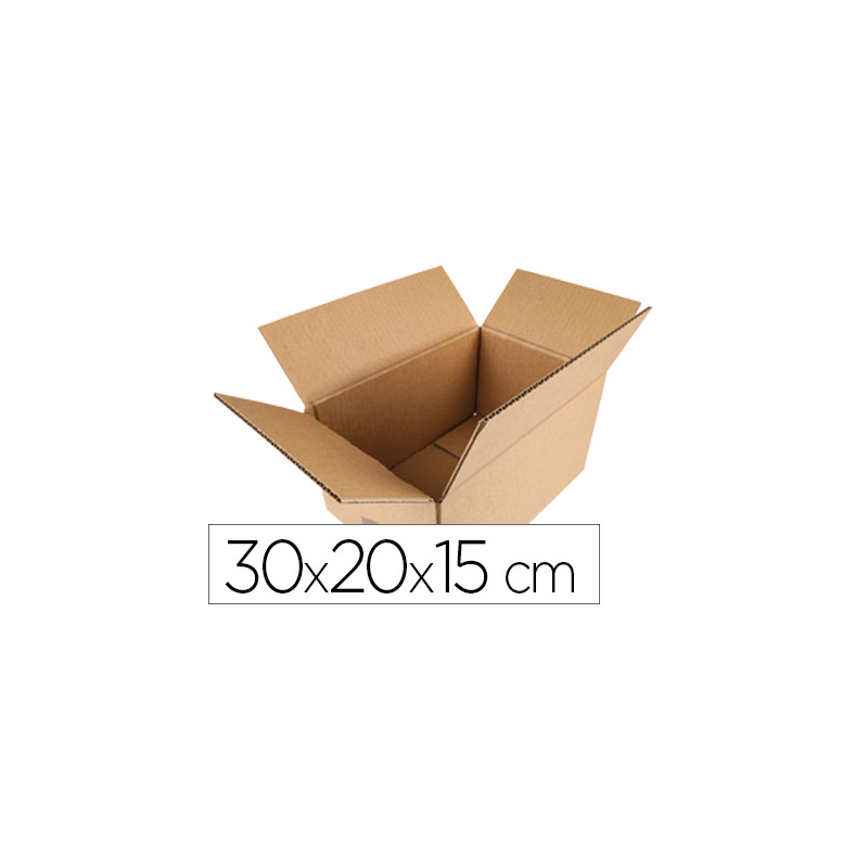Caja para embalar q-connect americana carton reciclado canal simple 5 mm color kraft 300x200x150 mm