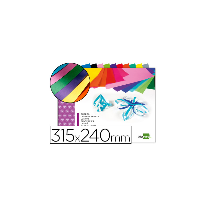 Bloc trabajos manuales liderpapel charol 240x315mm 10 hojas colores surtidos