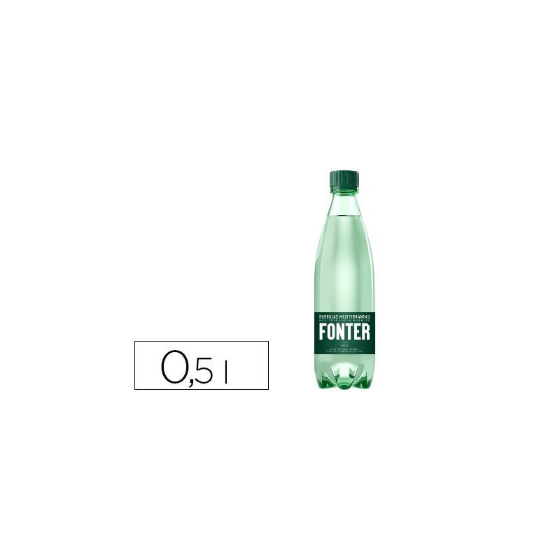 Agua mineral natural con gas fonter botella de 500 ml
