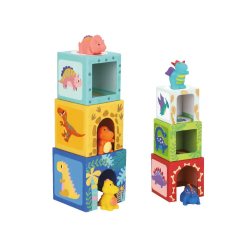 Juego infantil imaginovo cubos apilables nidos dinosaurios +12 meses 12 piezas 13x13x13cm