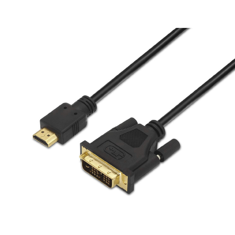 Cable aisens dvi a hdmi dvi18+1/m-hdmi a/m full hd color negro longitud 1,8 m
