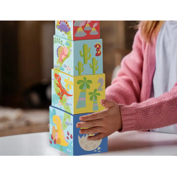 Juego infantil imaginovo cubos apilables nidos dinosaurios +12 meses 12 piezas 13x13x13cm