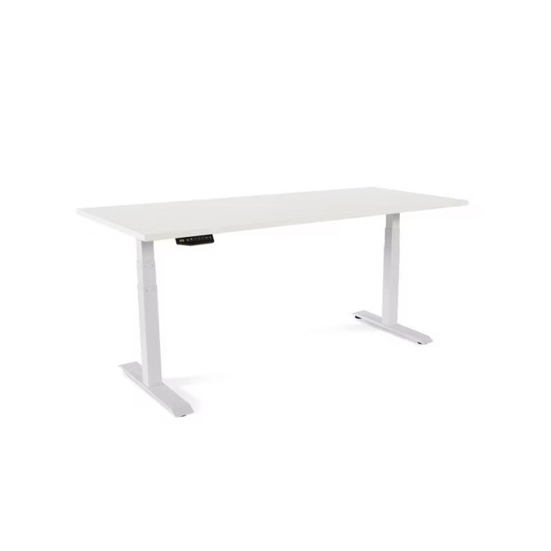 Mesa rocada doble regulable en altura electricamente 180x163 cm regulable color blanco / haya
