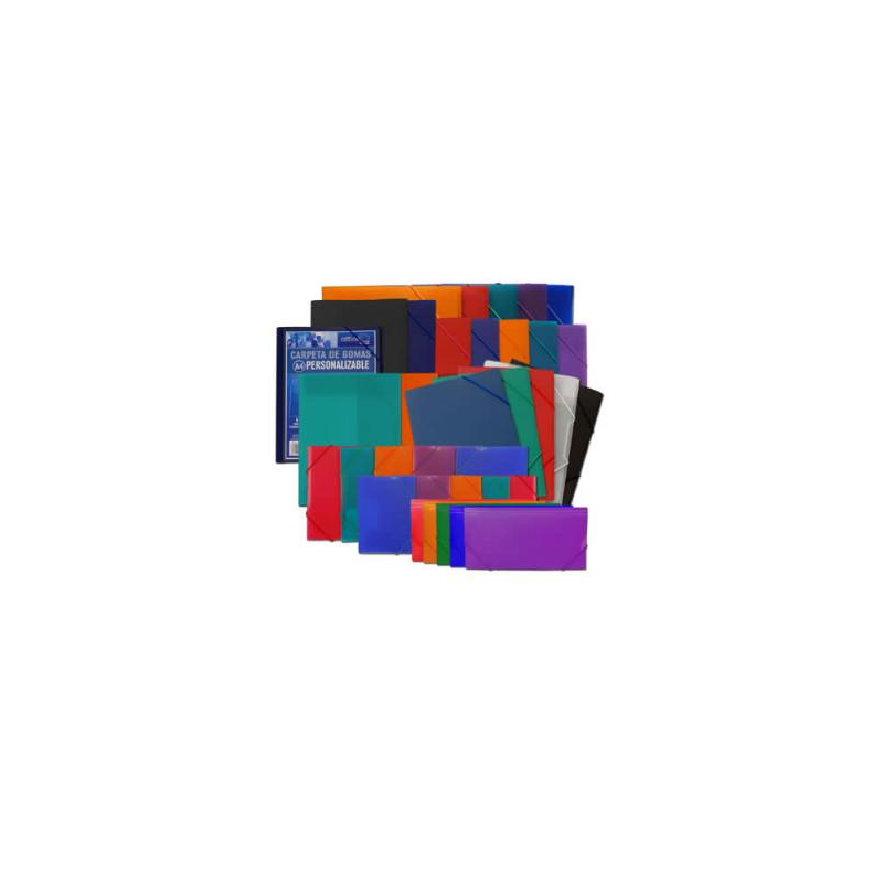 Carpeta gomas office box supra maxi recibos solapas polipropileno colores surtidos
