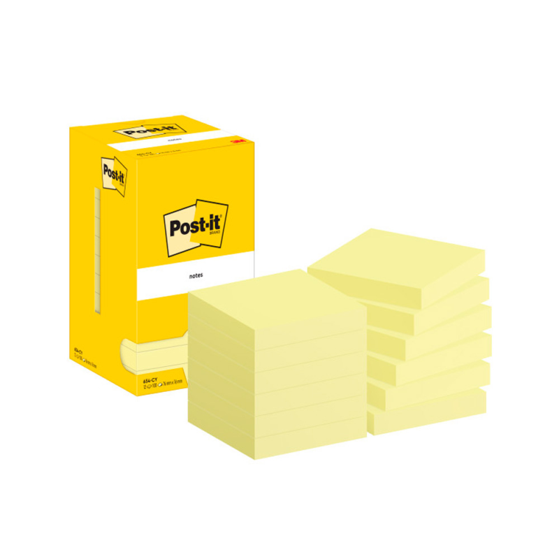 Bloc de notas adhesivas quita y pon post-it 76x76 mm con 100 hojas