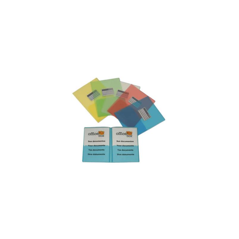 Carpeta dossier office box polipropileno din a4 doble con tarjetero amarillo