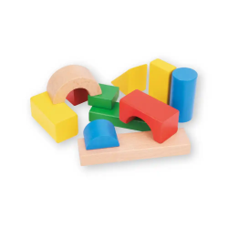 Juego infantil imaginovo madera construccion de bloques +12 meses 100 piezas 29x29x3,5cm