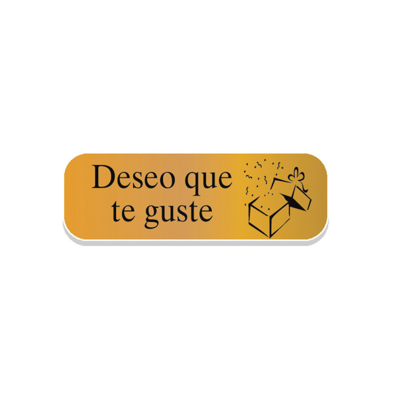 Rollo 250 etiquetas holografica oro /'deseo que te guste/' regalito