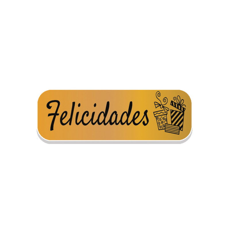 Rollo 250 etiquetas holografica oro /'felicidades/' regalos