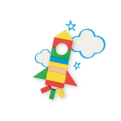 Juego infantil imaginovo madera construccion de bloques +12 meses 100 piezas 29x29x3,5cm