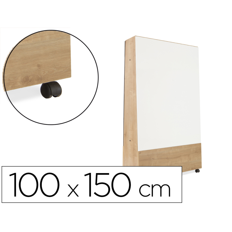 Pizarra blanca rocada skinwhiteboard pro serie naturas con tripode doble cara melamina 100x150 cm