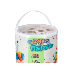 Juego infantil imaginovo madera construccion de bloques +12 meses 100 piezas 29x29x3,5cm