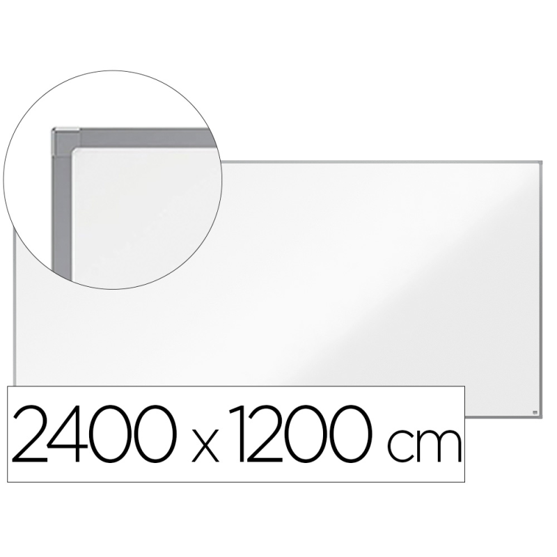 Pizarra blanca nobo essence acero vitrificado magnetica 2400x1200 mm