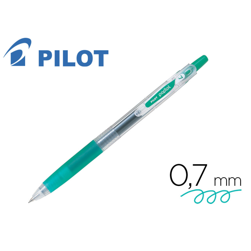 Boligrafo pilot pop lol tinta gel retractil classic verde 0,7 mm