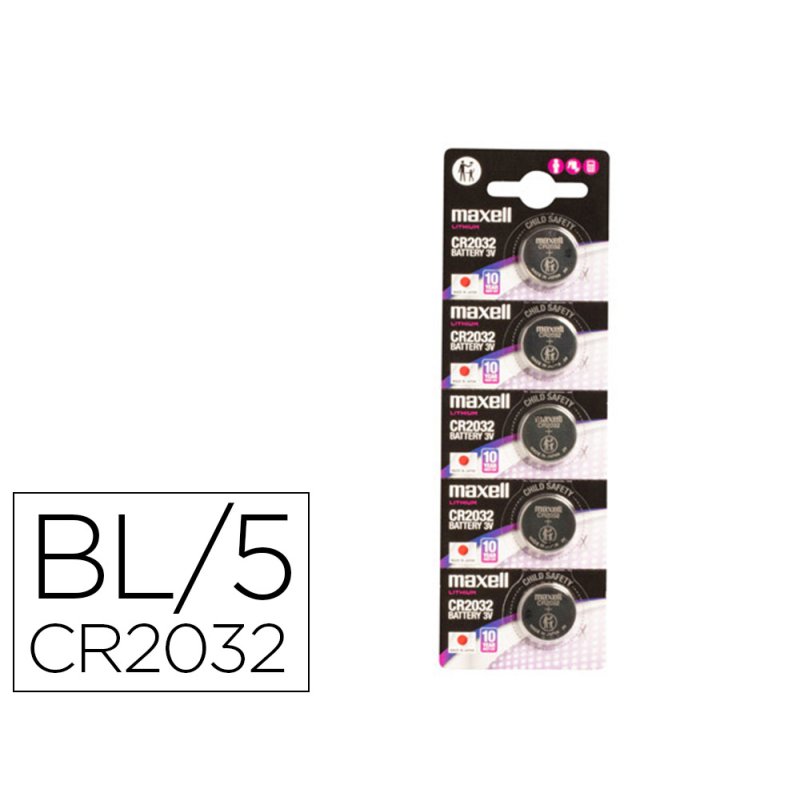 Pila maxell tipo boton litio cr-2032 blister de 5 unidades