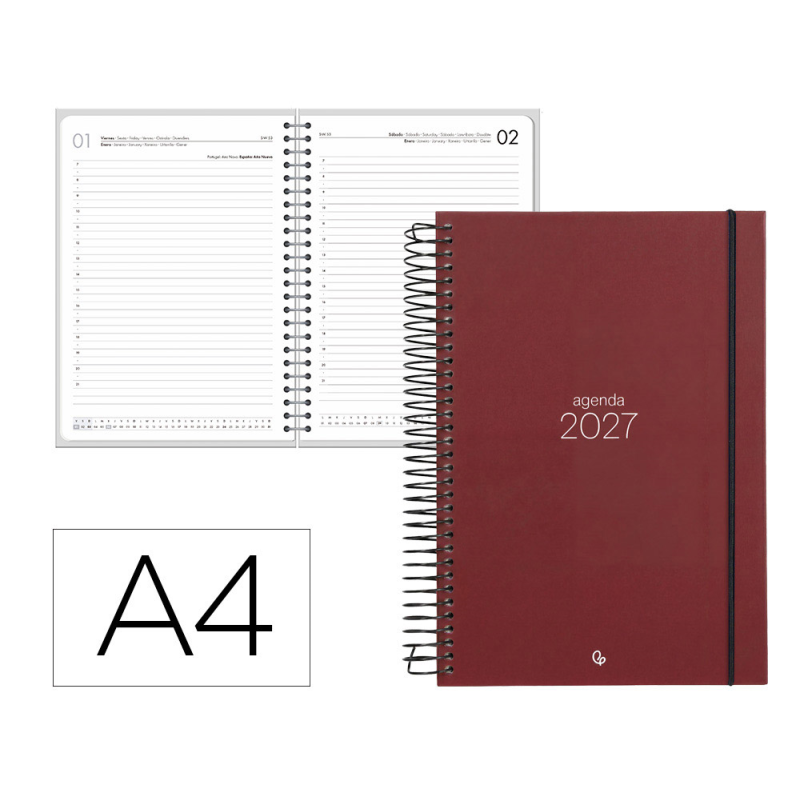 Agenda oficina liderpapel 2027 espiral olbia dia pagina a4 bilingue 60g papel fsc design 3