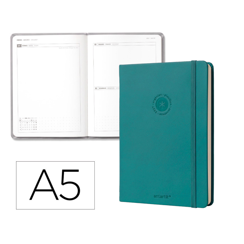 Agenda oficina liderpapel 2027 encuadernada solid colors dia pagina a5 bilingue 70g papel fsc design 5