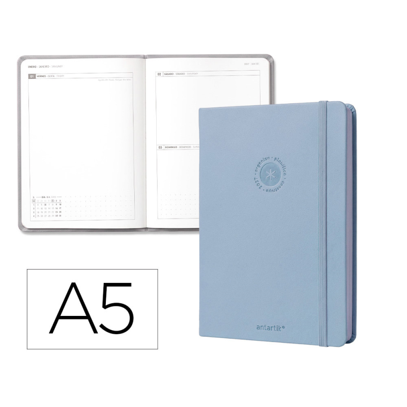 Agenda oficina liderpapel 2027 encuadernada solid colors dia pagina a5 bilingue 70g papel fsc design 10
