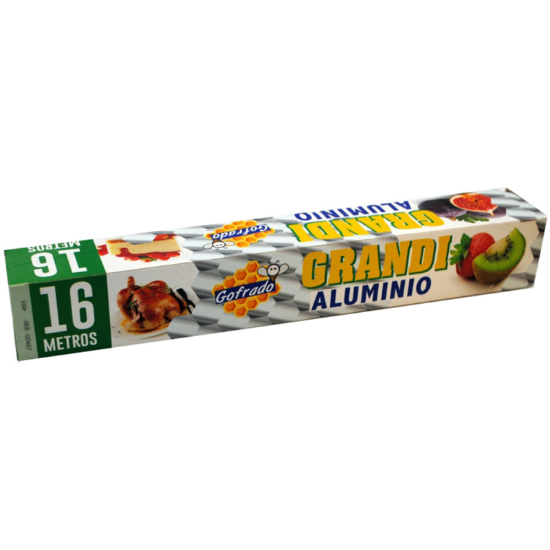 Papel aluminio grandi rollo 30 cm x 16 m