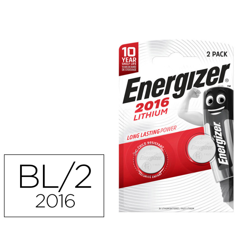 Pila energizer litio boton 2016 blister de 2 unidades