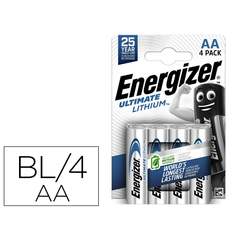 Pila energizer litio ultimate aa blister de 4 unidad