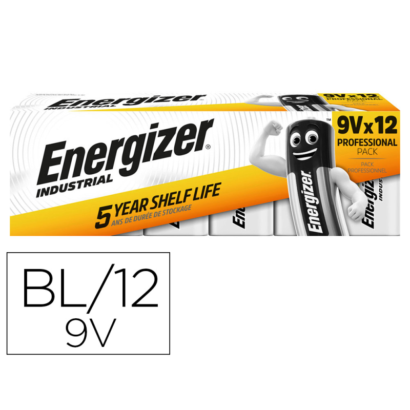 Pila energizer alcalina 9v blister de 12 unidades
