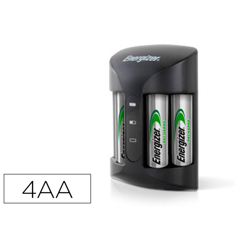 Cargador de pilas recargables energizer pro incluye 4 pilas aa 2000 mah