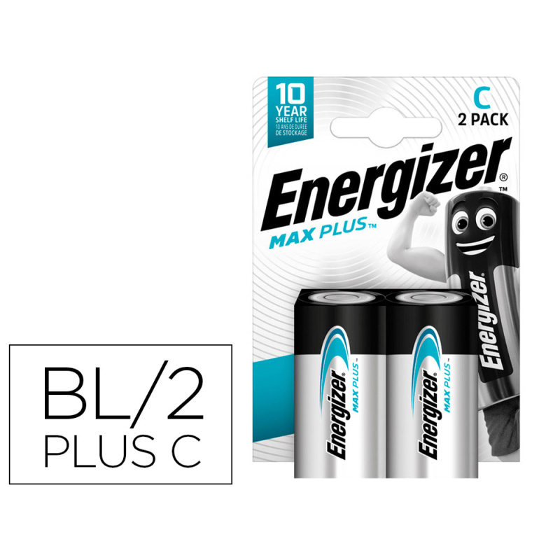 Pila energizer alcalina max plus c blister de 2 unidades
