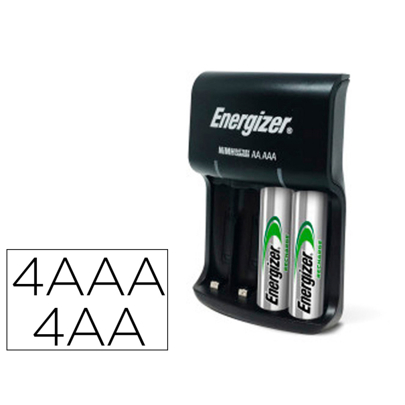 Cargador de pilas recargables energizer usb incluye 4 pilas aa 1300 mah