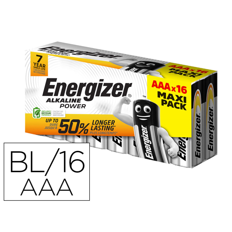 Pila energizer alcalina power aaa blister de 16 unidades