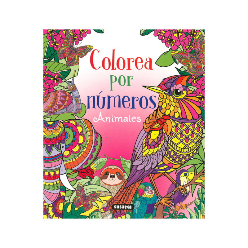 Cuaderno de colorear susaeta animales colorear por numeros 64 paginas 21,5x25 cm