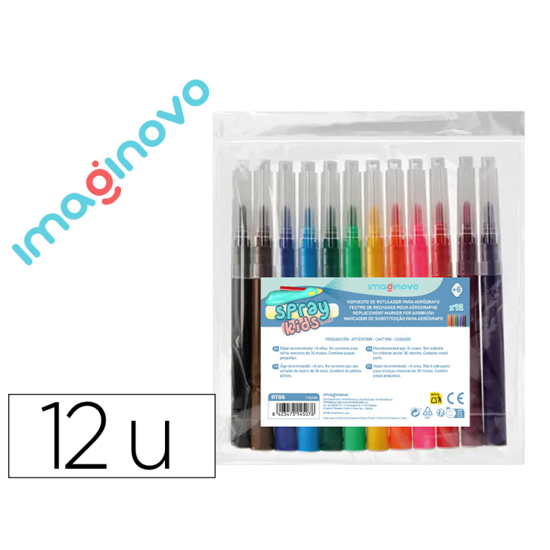 Rotulador para aerografo infantil imaginovo bolsa de 12 unidades colores surtidos