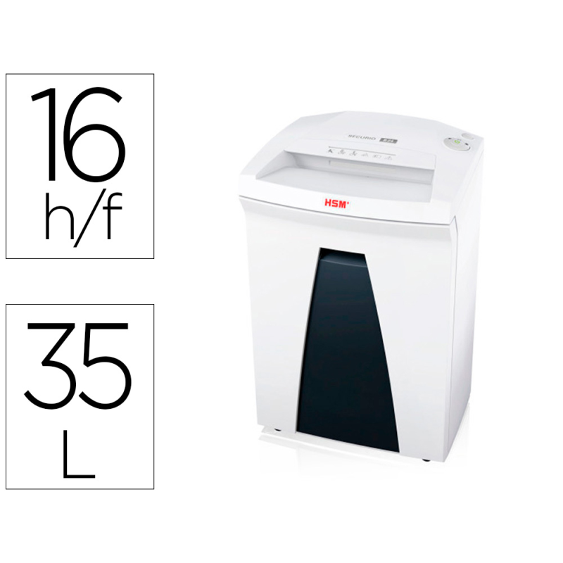 Destructora de documentos hsm securio b24 capacidad de corte 16 hojas en particulas destruye grapas clips cd y