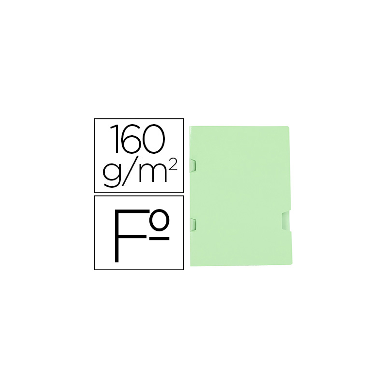 Subcarpeta liderpapel folio verde tres uñeros plastificada 160g/m2