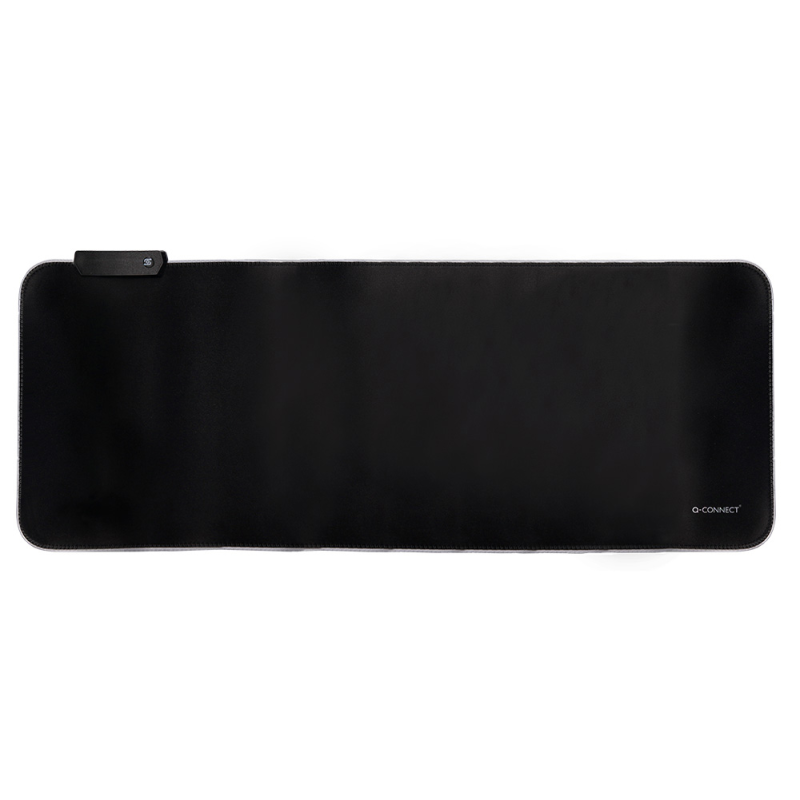 Alfombrilla para raton q-connect xxl iluminacion led conexion usb color negro 800x300x4 mm