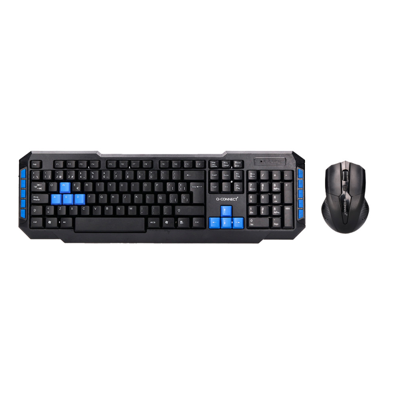 Set teclado y raton q-connect inalambrico compatible windows color negro