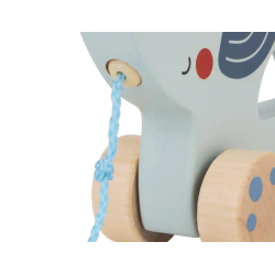 Juego infantil imaginovo madera elefante para arrastrar con ruedas +12 meses 13,4x10x5,4cm