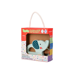 Juego infantil imaginovo madera elefante para arrastrar con ruedas +12 meses 13,4x10x5,4cm