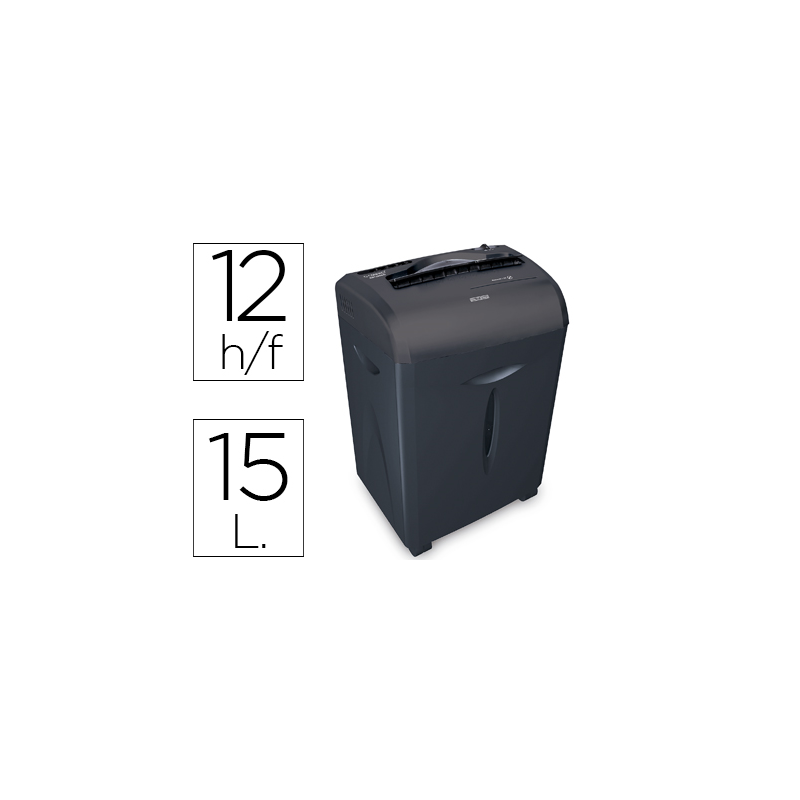 Destructora de documentos q-connect kf15551 capacidad de corte 12 h destruye grapas clips cd y tarjetas