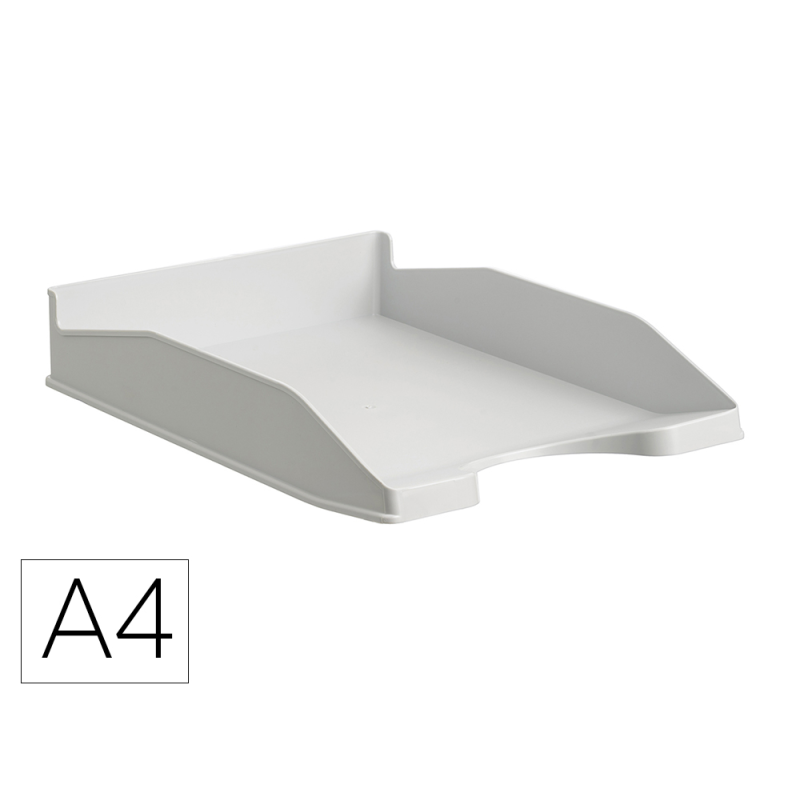 Bandeja sobremesa archivo 2000 ecogreen plastico 100% reciclada apilable formatos din a4 y folio color gris