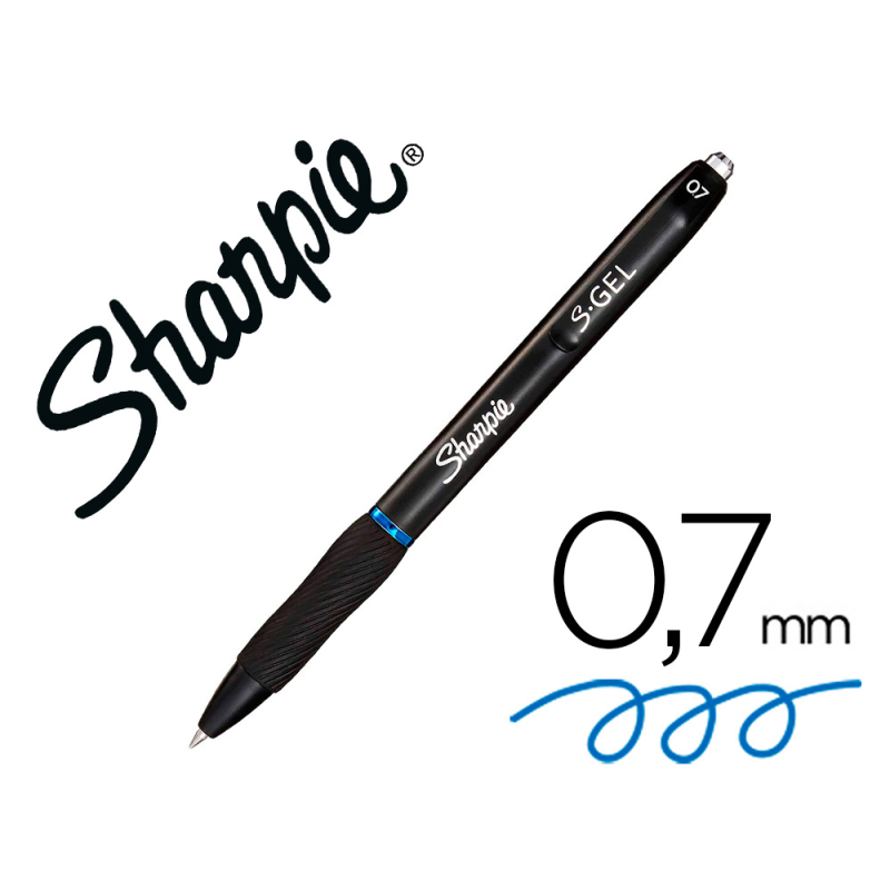 Boligrafo sharpie retractil tinta gel punta 0,7 mm color azul
