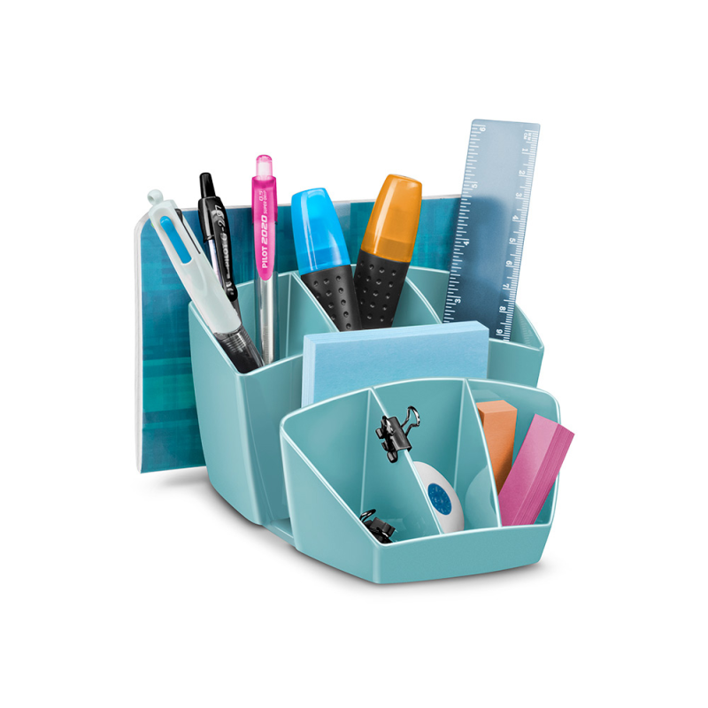 Organizador de sobremesa cep riviera plastico 8 departamentos color verde agua 143x158x93 mm