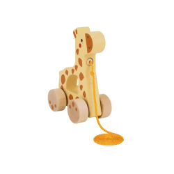 Juego infantil imaginovo madera jirafa para arrastrar con ruedas +12 meses 16x12x5,4cm