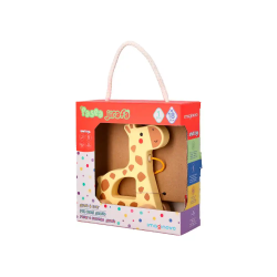 Juego infantil imaginovo madera jirafa para arrastrar con ruedas +12 meses 16x12x5,4cm
