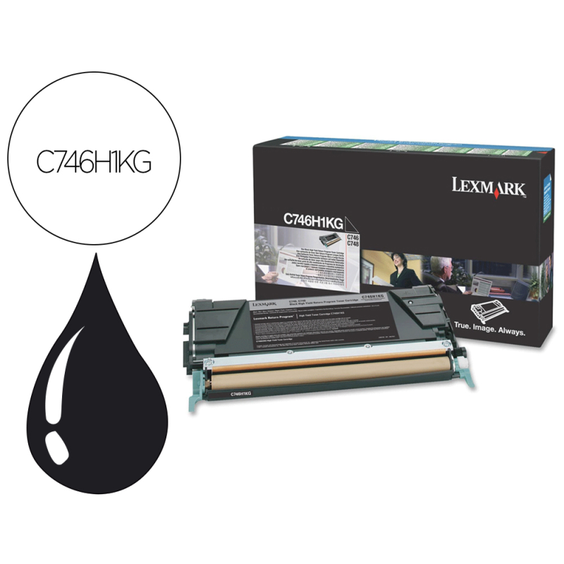 Toner lexmark laser c746h1kg c746 / c748 negro 12000 paginas