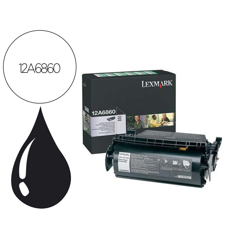 Toner lexmark laser t620 / t622 12a6860 negro 10000 paginas