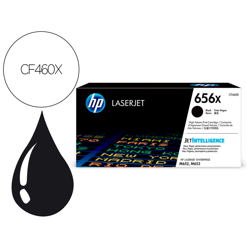 Toner hp laser 656x-cf460x negro 27000 paginas