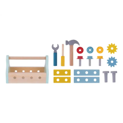 Juego infantil imaginovo madera maletin de herramientas +3 años 18 piezas 21,4x13,2x11cm